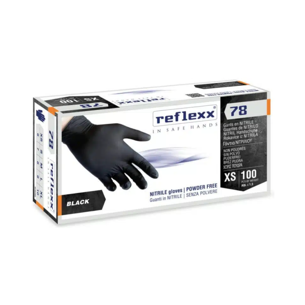 Guanto nitrile nero senza polvere 100pz