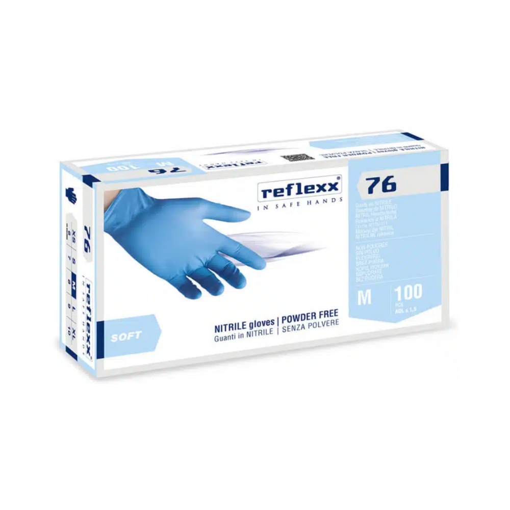 Guanto nitrile azzurro senza polvere 100pz