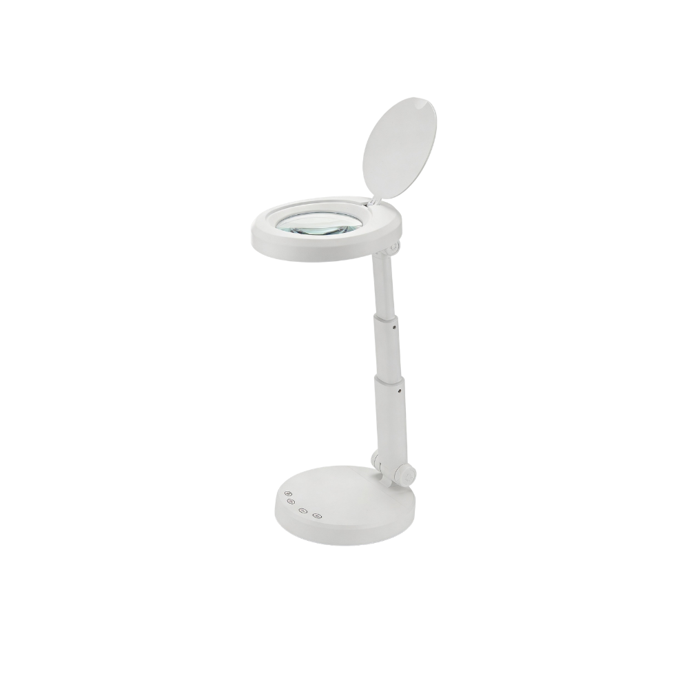 Lampada da tavolo con lente d'ingrandimento