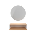 Postazione parrucchieri - specchio led e box in rovere
