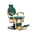 Poltrona verde barber -  finitura oro