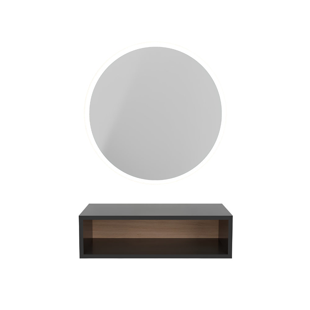 Postazione parrucchiere – specchio led con box nera