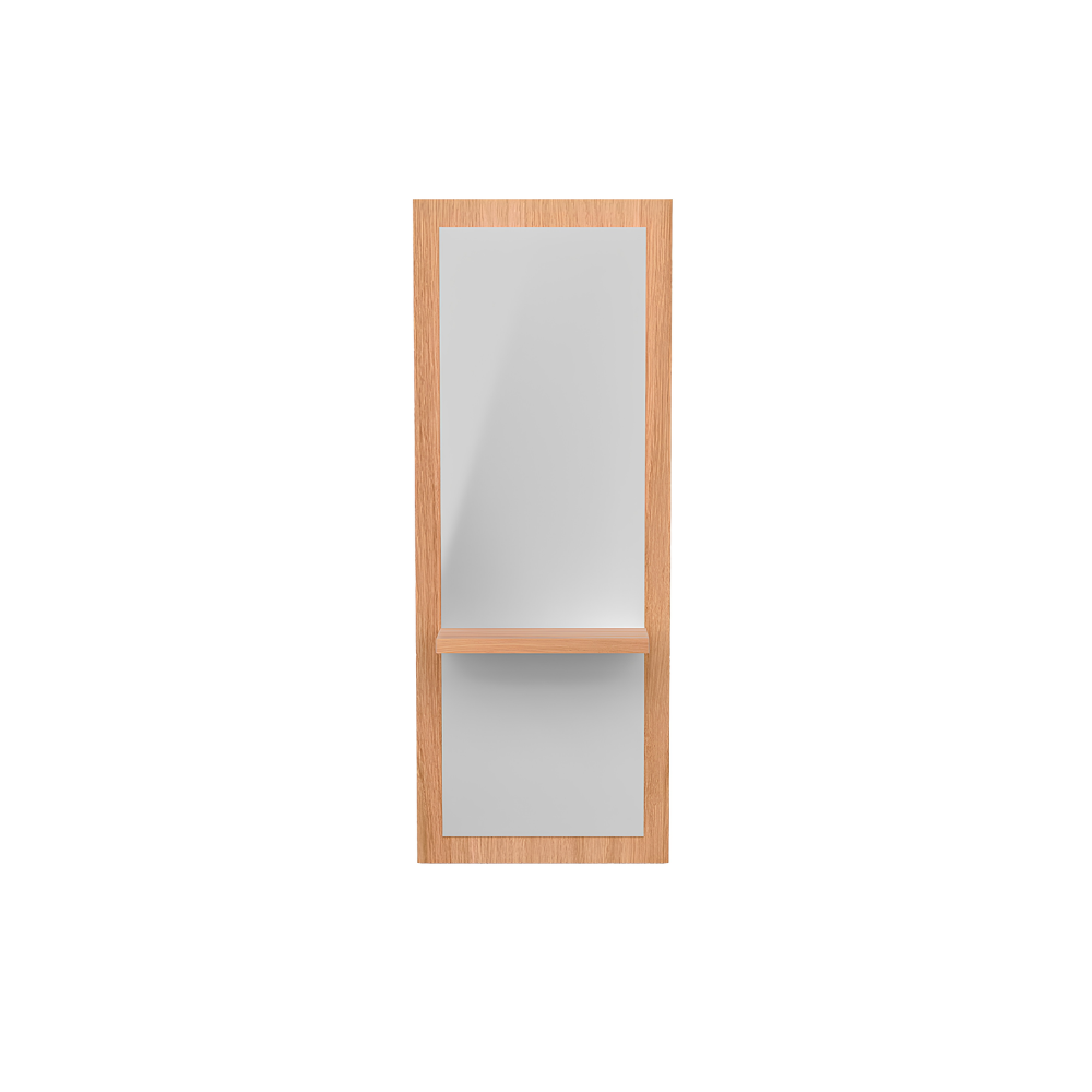 Postazione styling in rovere con vassoio in rovere