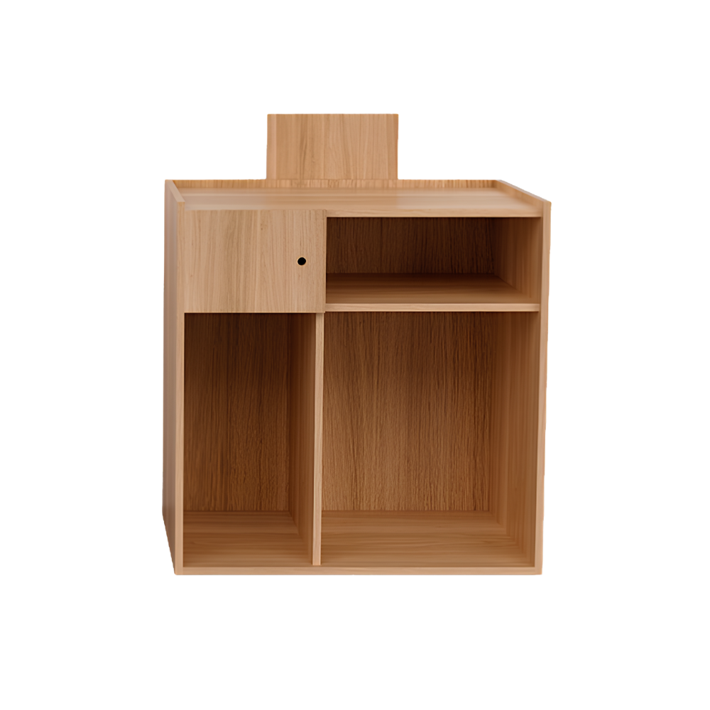 Banco reception con finitura in rovere