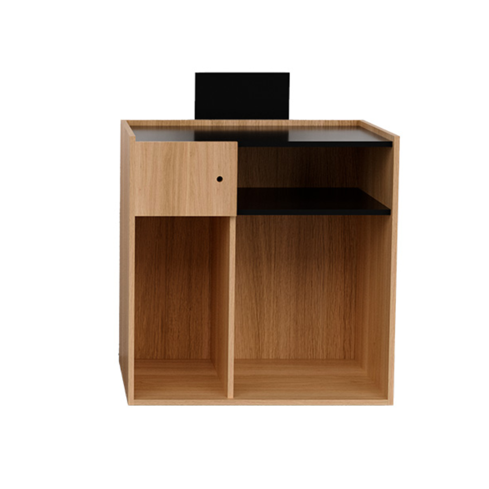 Banco reception in legno con finitura nera