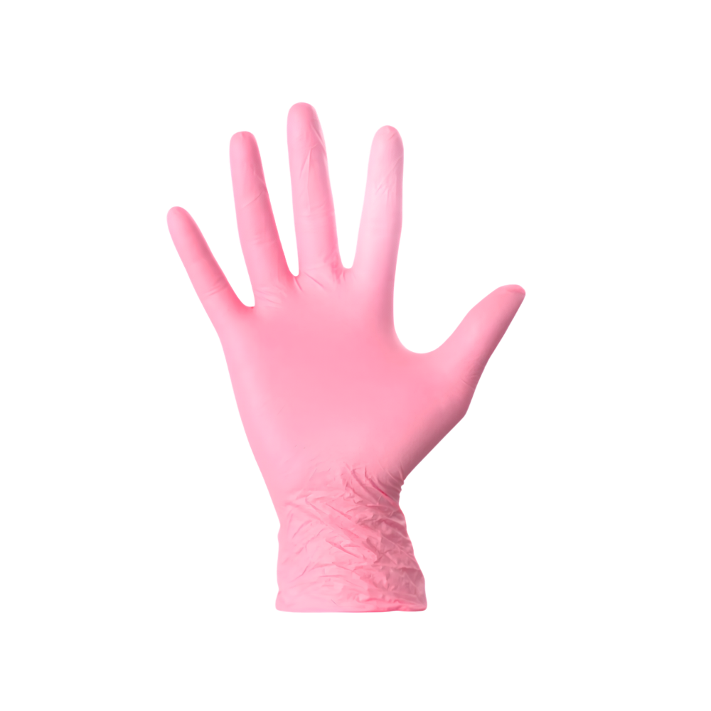 Guanti in nitrile rosa - senza polvere