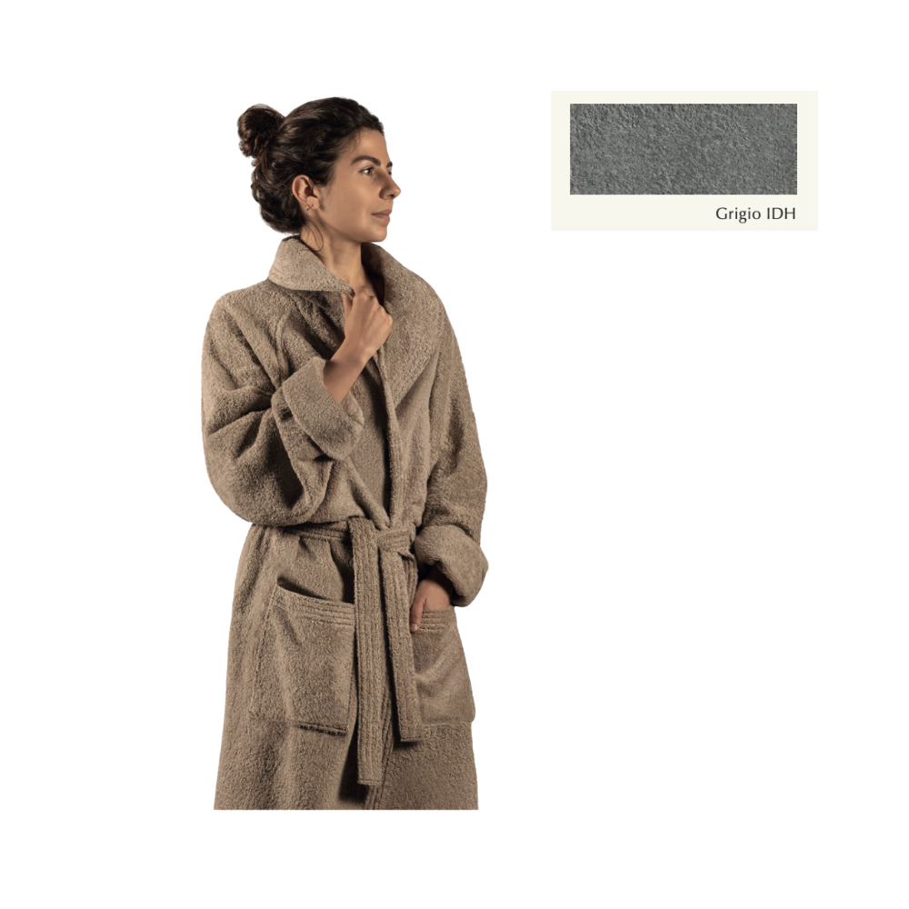 Accappatoio kimono in spugna con cappuccio