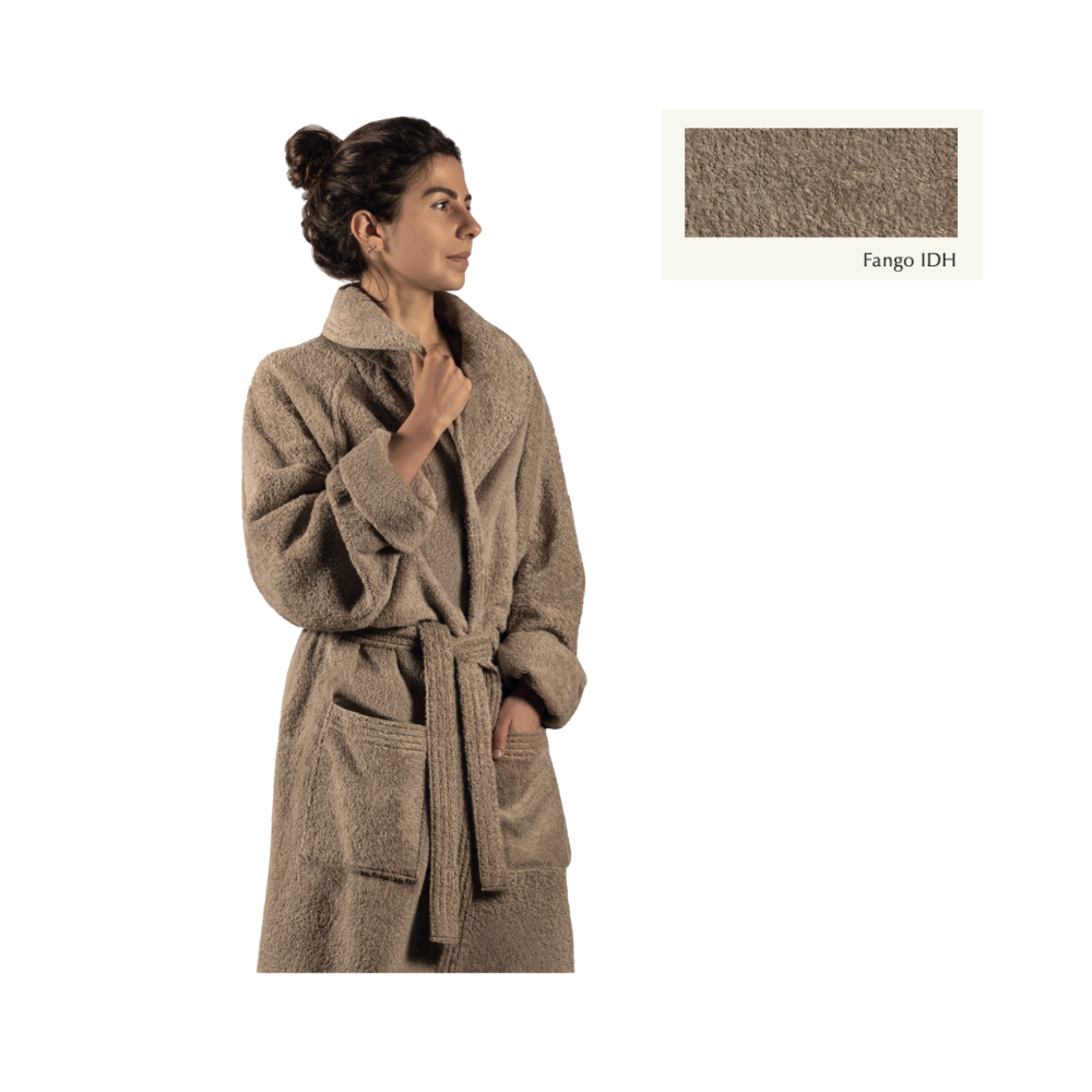 Accappatoio kimono in spugna con cappuccio